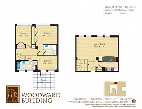 Floor Plan Q1 Woodward at The Woodward Building Apartments, Washington, DC 20005